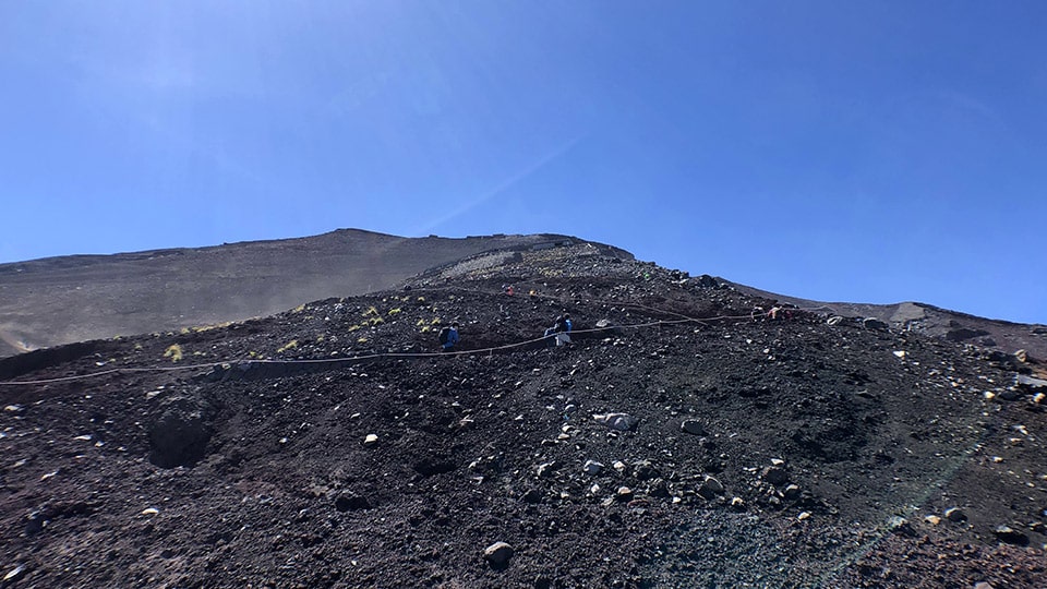 富士山須走ルートの傾斜の様子