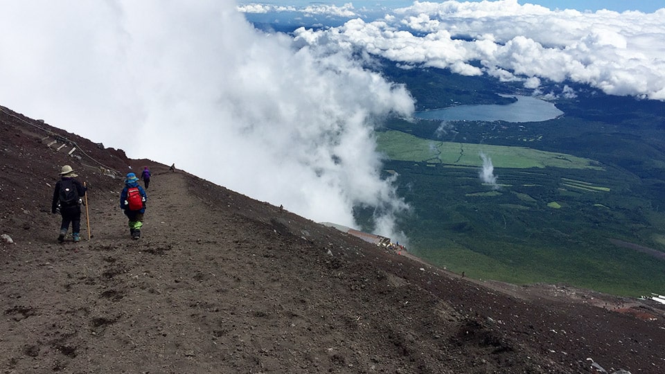 富士山、須走ルートの様子