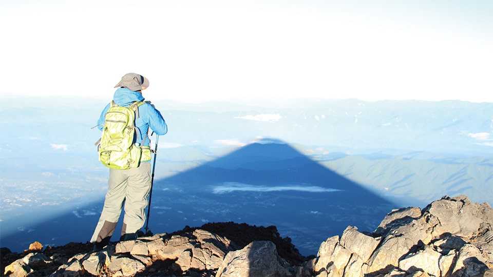 富士山の観光地の影富士