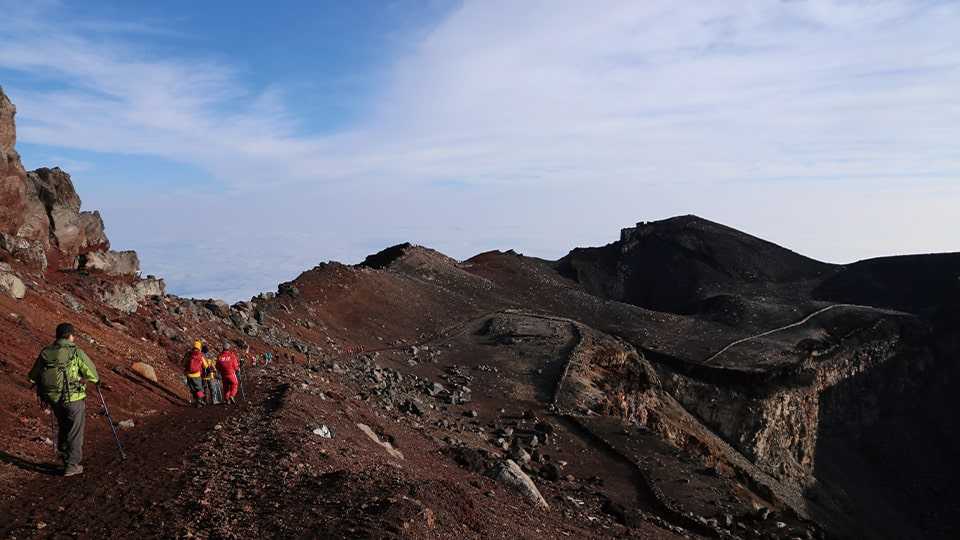富士山の観光地の剣ヶ峰（日本最高峰富士山剣ヶ峰）