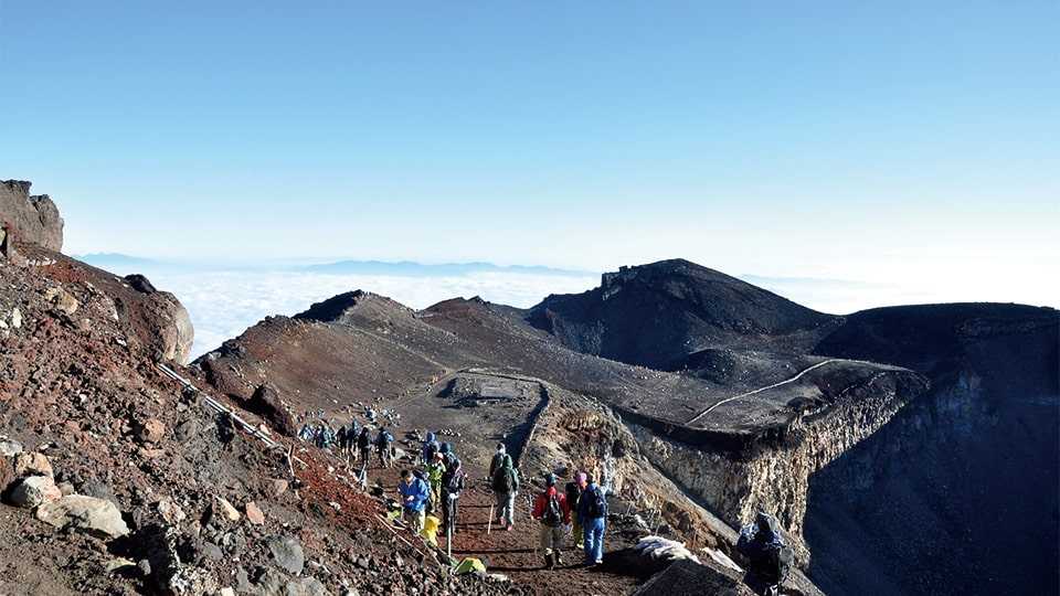 富士山の観光地のお鉢巡り
