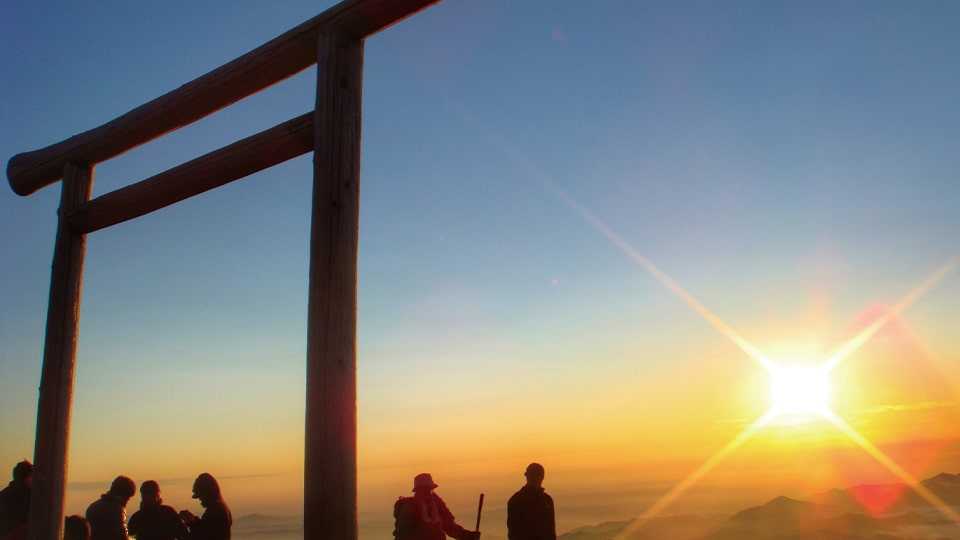 富士山の観光地のご来光