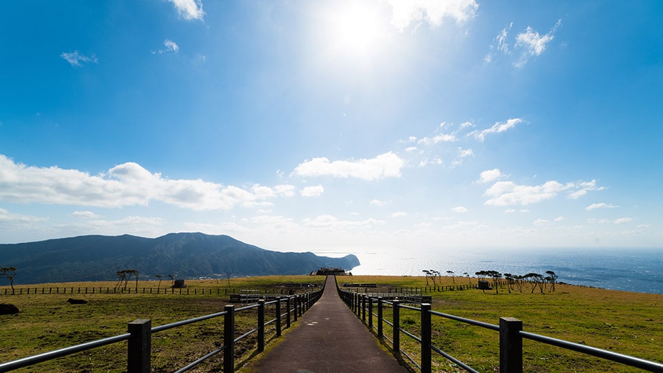 八丈島の展望スポットの風景