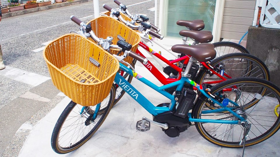 式根島のレンタサイクルの写真