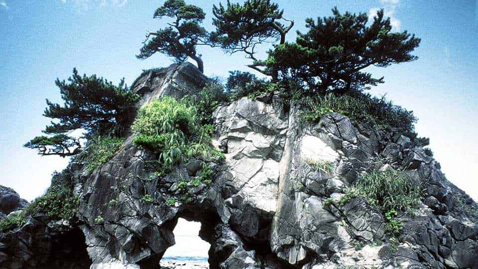 神津島のぶっとおし岩