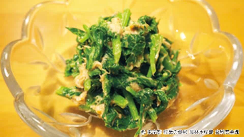 明日葉とシーチキンのマヨ和え