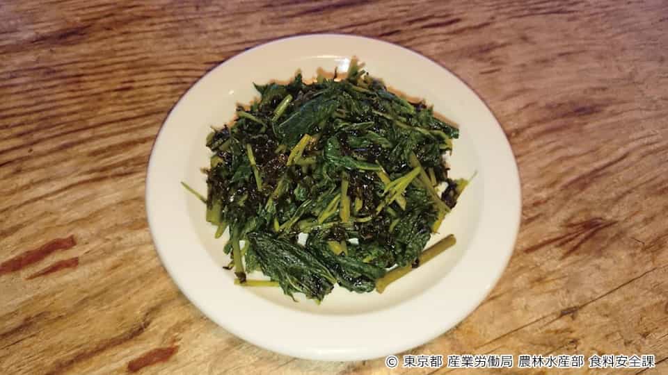 明日葉らっぱのり炒め