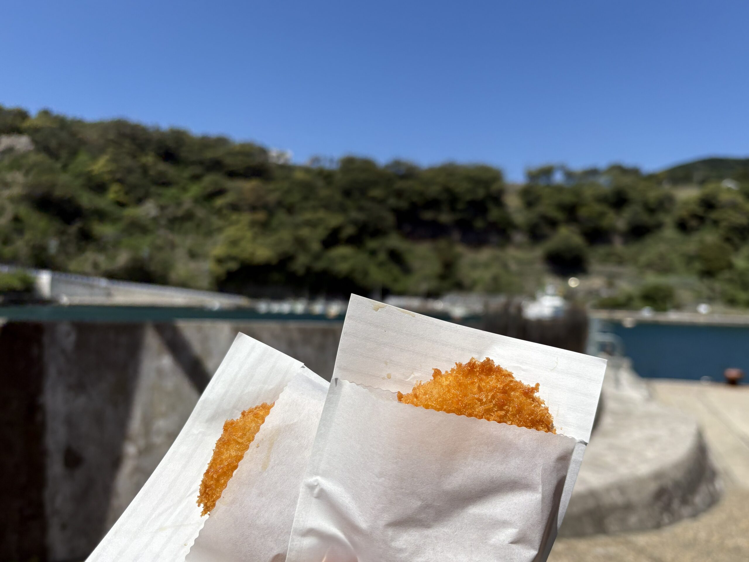 伊豆大島で食べた港近くの軽食