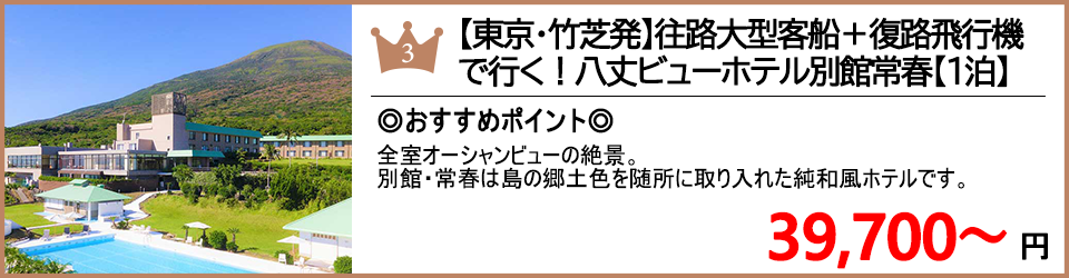 八丈島ツアー 八丈島旅行 ランキング3位 八丈ビューホテル【別館・常春】