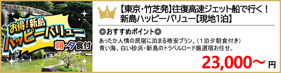 新島ツアー 新島旅行 ランキング1位 ハッピーバリュー