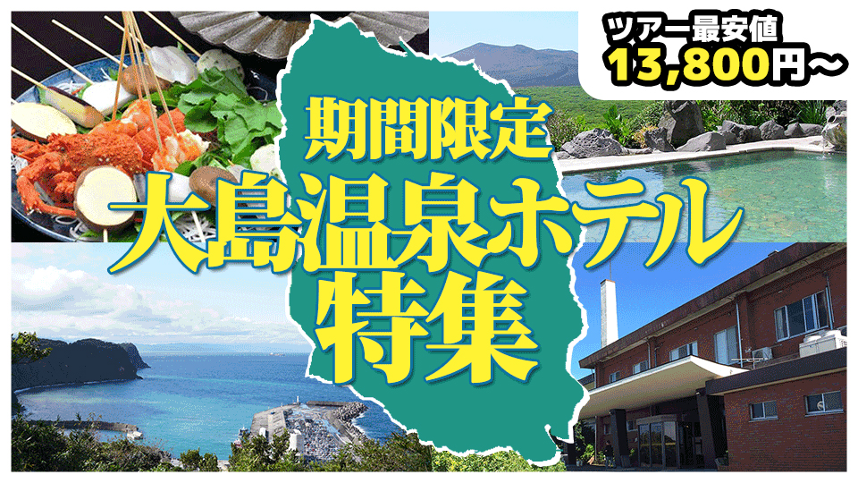 大島温泉ホテル特集のツアー最安値は13,800円